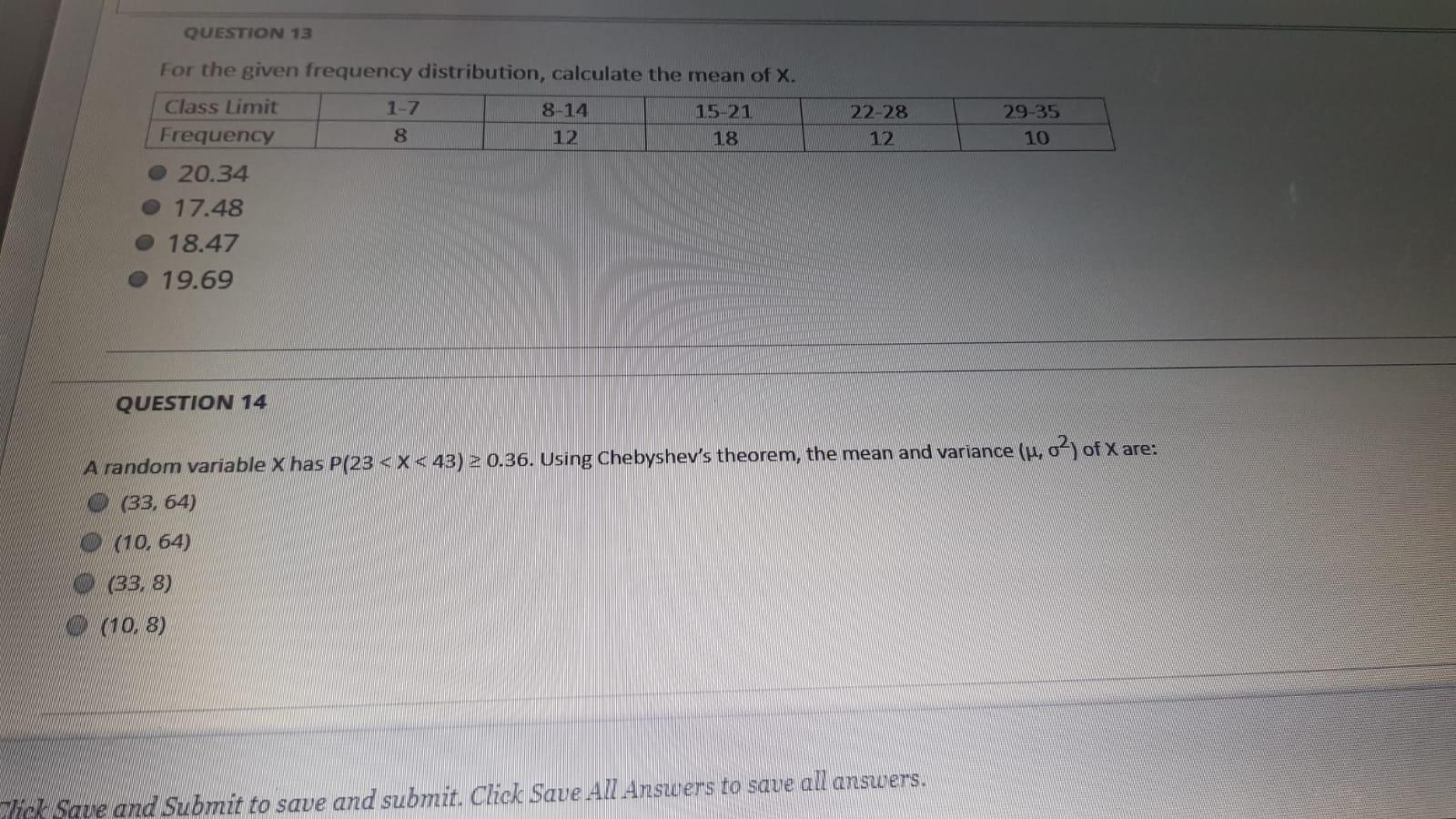 Solved QUESTION 13 For The Given Frequency Distribution, | Chegg.com