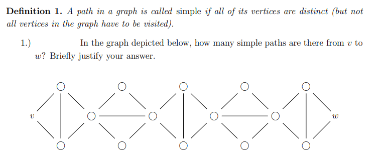 Solved Definition 1. A path in a graph is called simple if | Chegg.com