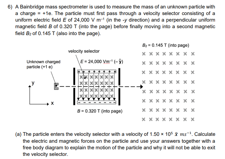 Solved A Bainbridge mass spectrometer is used to measure the | Chegg.com