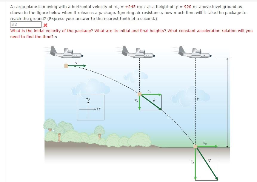 [Solved]: A cargo plane is moving with a horizontal veloci