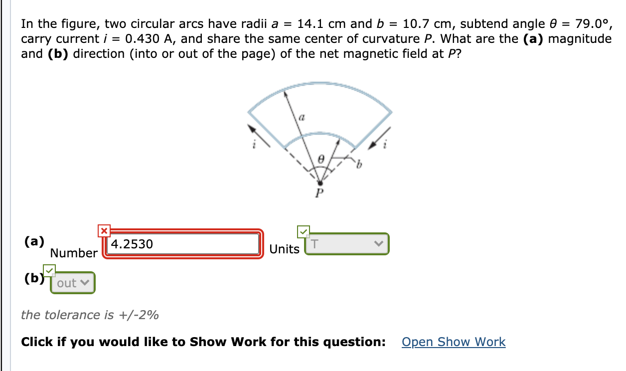 Solved In The Figure, Two Circular Arcs Have Radii A = 14.1 | Chegg.com