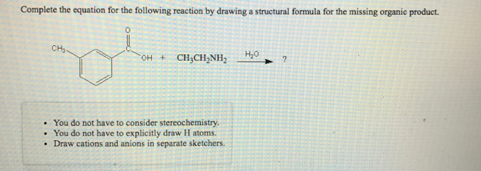 Solved Draw a structural formula for the missing product in | Chegg.com