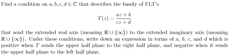 Solved Find A Condition On A,b,c,d∈C That Describes The | Chegg.com