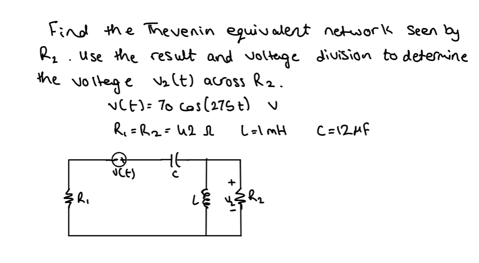 Solved Find the The venin equivalent network seen by R₂. Use | Chegg.com