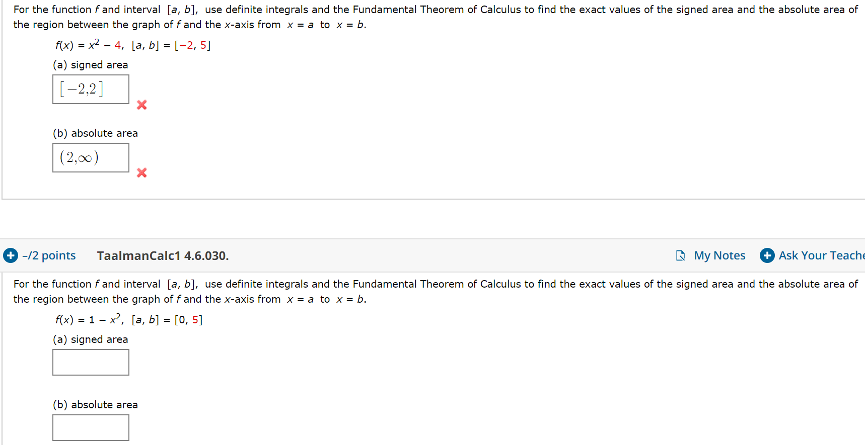 Solved Definite Integrals And The Fundamental Theorem Of | Chegg.com