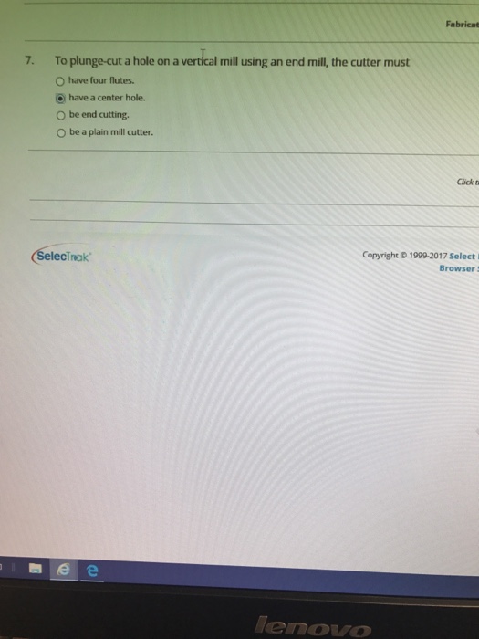 Solved Fabricat To plungecut a hole on a vertical mill