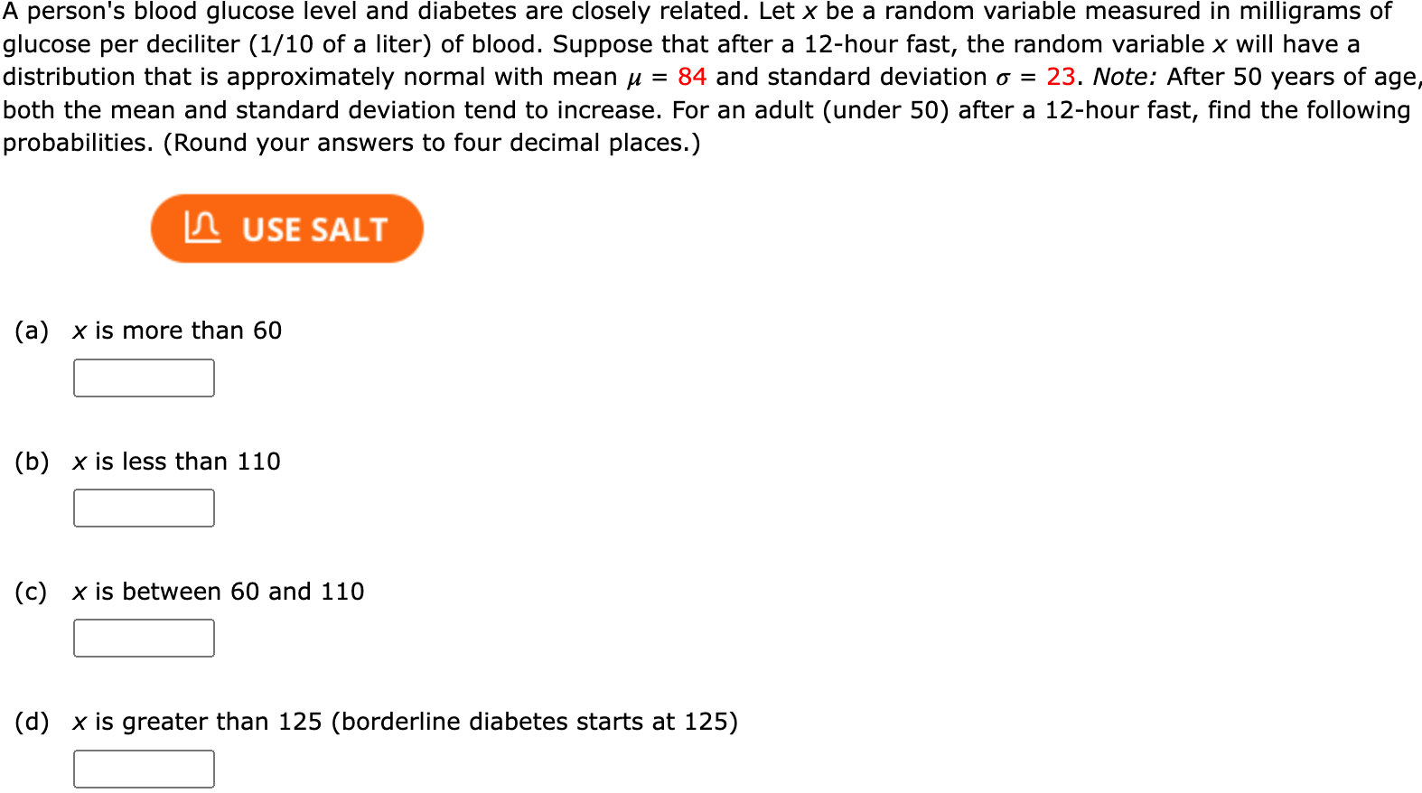 Solved A person's blood glucose level and diabetes are | Chegg.com