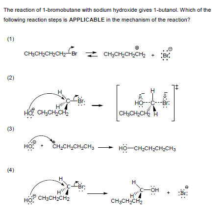 Solved The reaction of 1-bromobutane with sodium hydroxide | Chegg.com