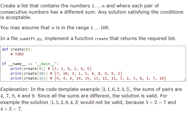 Solved Create a list that contains the numbers 1dotsn and | Chegg.com