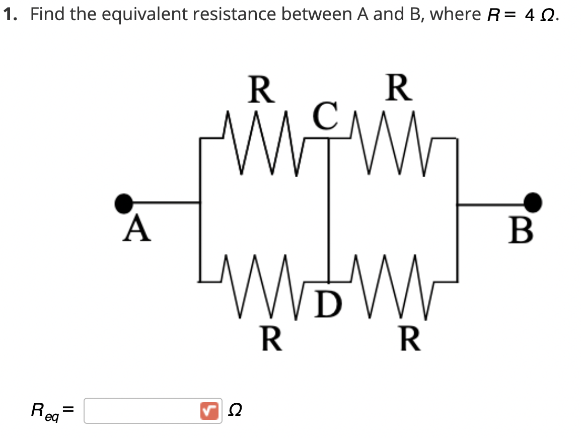 Solved 1. Find The Equivalent Resistance Between A And B, | Chegg.com