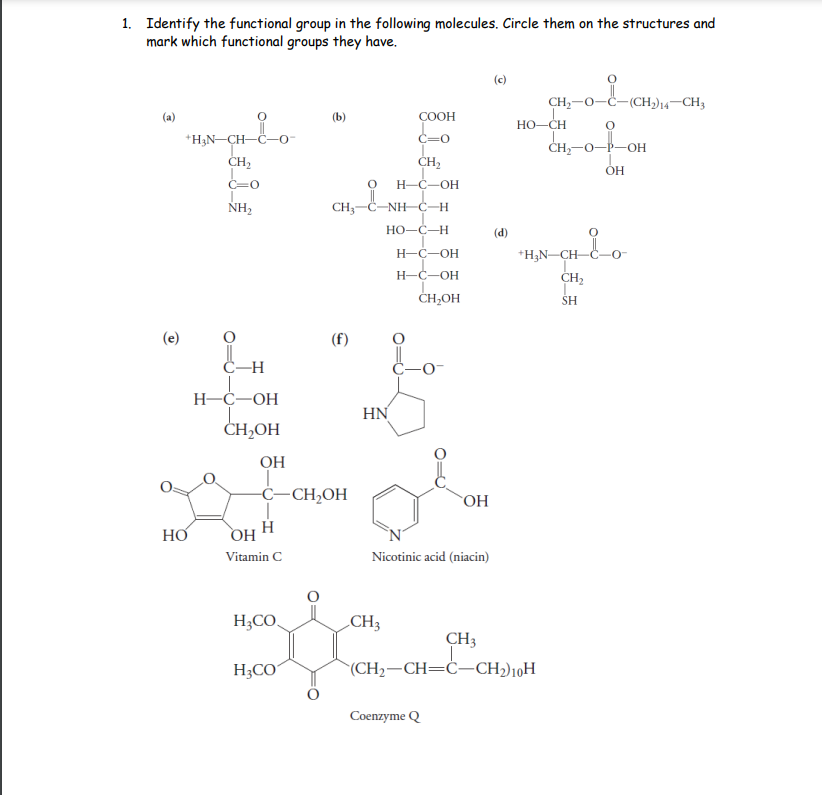 Solved Identify the functional group in the following | Chegg.com