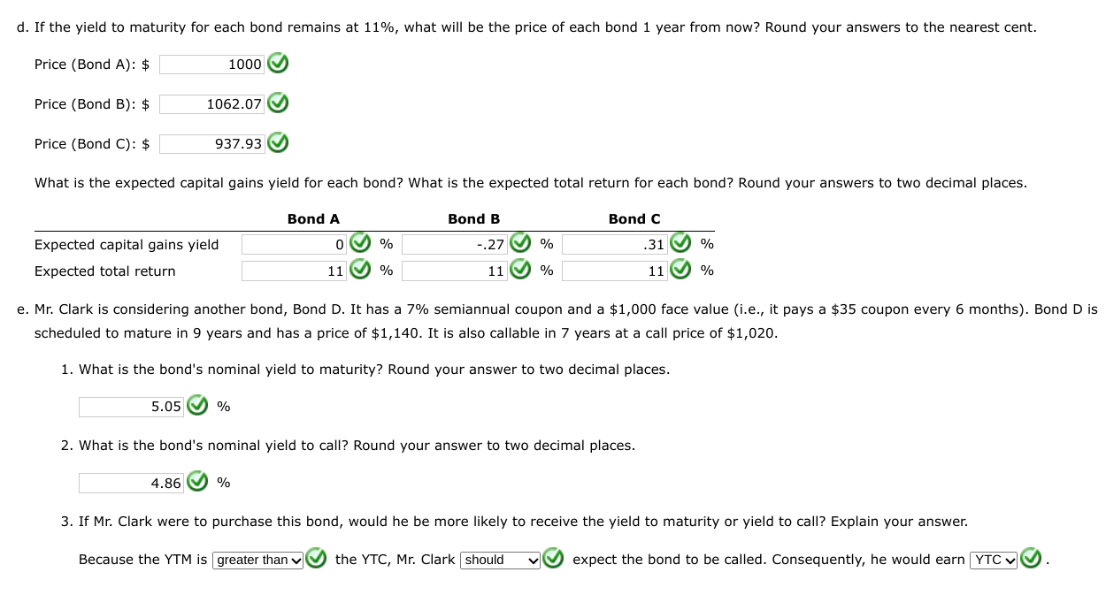 Solved 3. What is the total return for each bond in each | Chegg.com