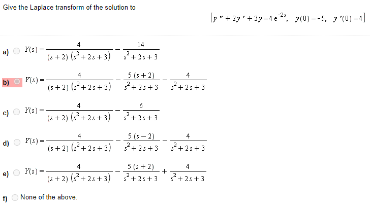 Solved Give the Laplace transform of the solution to | Chegg.com