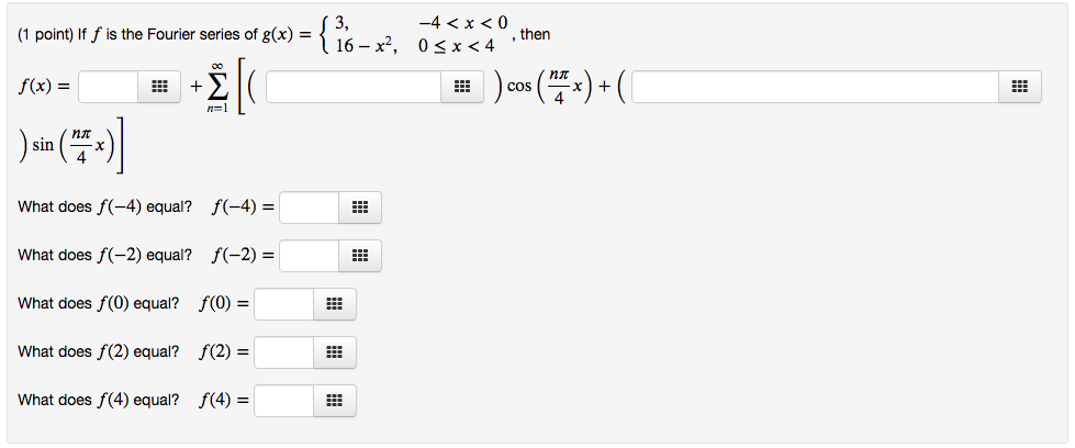 Solved 4 X 0 Then 1 Point If F Is The Fourier Seri Chegg Com