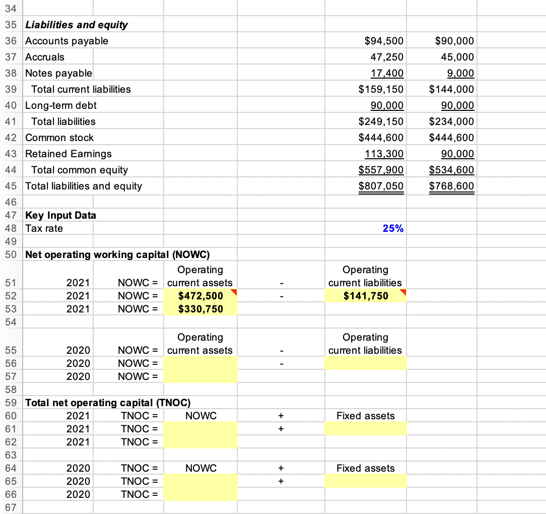 Solved 4 5 a. Using the financial statements shown below, | Chegg.com