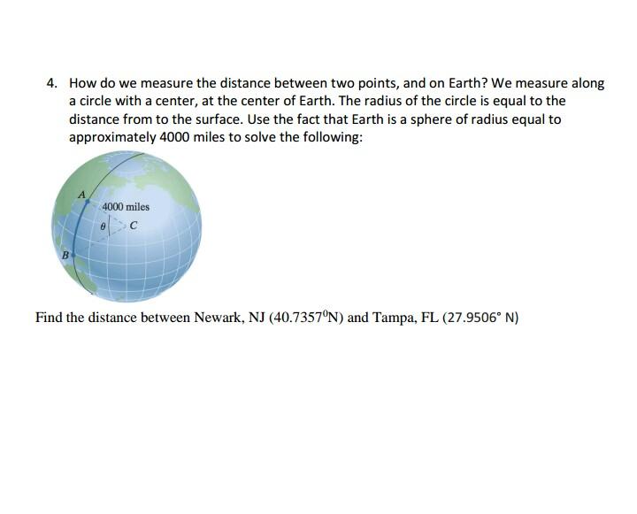 Solved 4. How do we measure the distance between two points, | Chegg.com