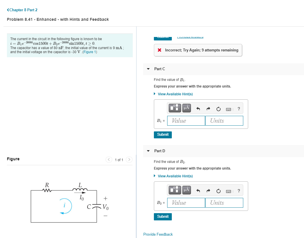 Solved The current in the circuit in the following figure is | Chegg.com