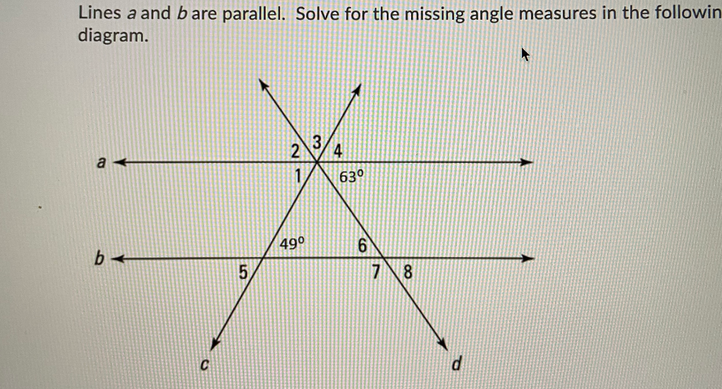 Solved Lines A And B Are Parallel. Solve For The Missing | Chegg.com