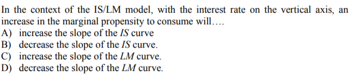 Solved In the context of the IS/LM model, with the interest | Chegg.com