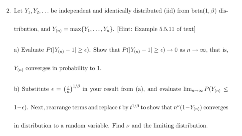 Solved 2. Let Yı, Y2, ... Be Independent And Identically | Chegg.com