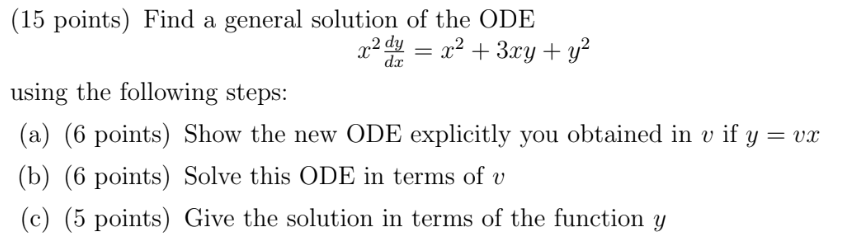 Solved Find a general solution of the ODE using the | Chegg.com