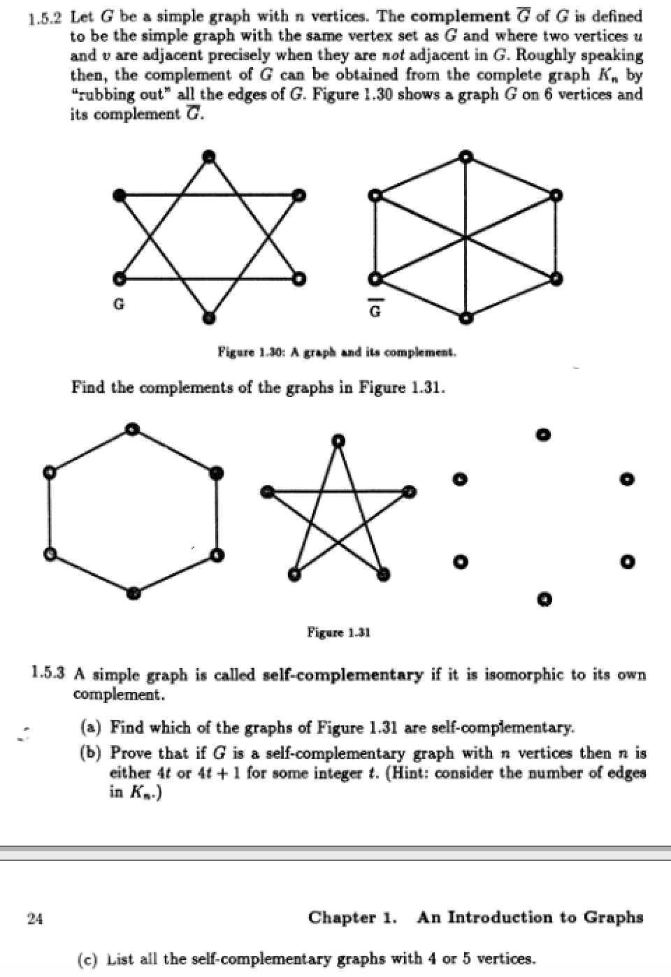 Solved 1.5.2 Let G be a simple graph with a vertices. The | Chegg.com