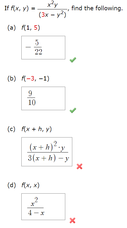 Solved If F X ﻿y ﻿x2y 3x − ﻿y2 Find The Following A