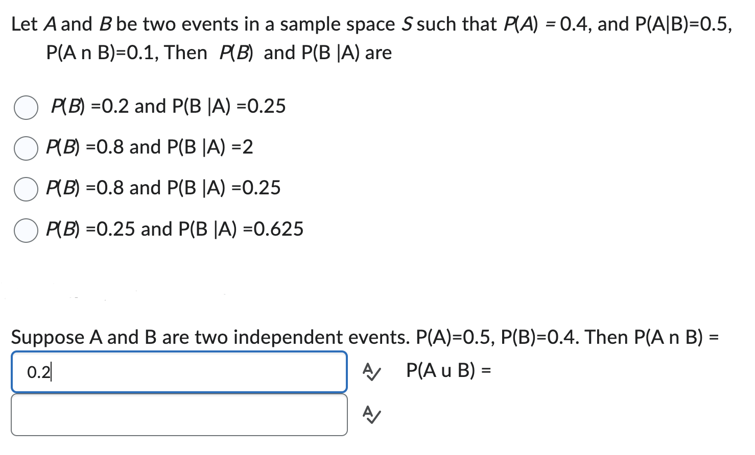 Solved Let A and B be two events in a sample space S such | Chegg.com