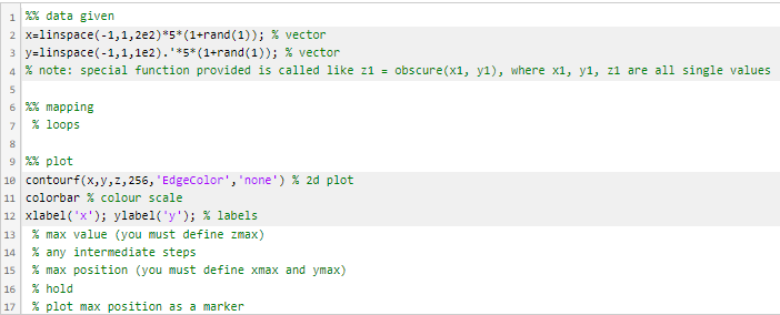 Solved Write a script to that creates a map in x and y of a | Chegg.com