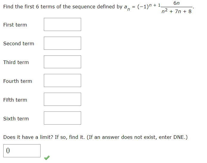 Solved Find The First 6 Terms Of The Sequence Defined By 6218