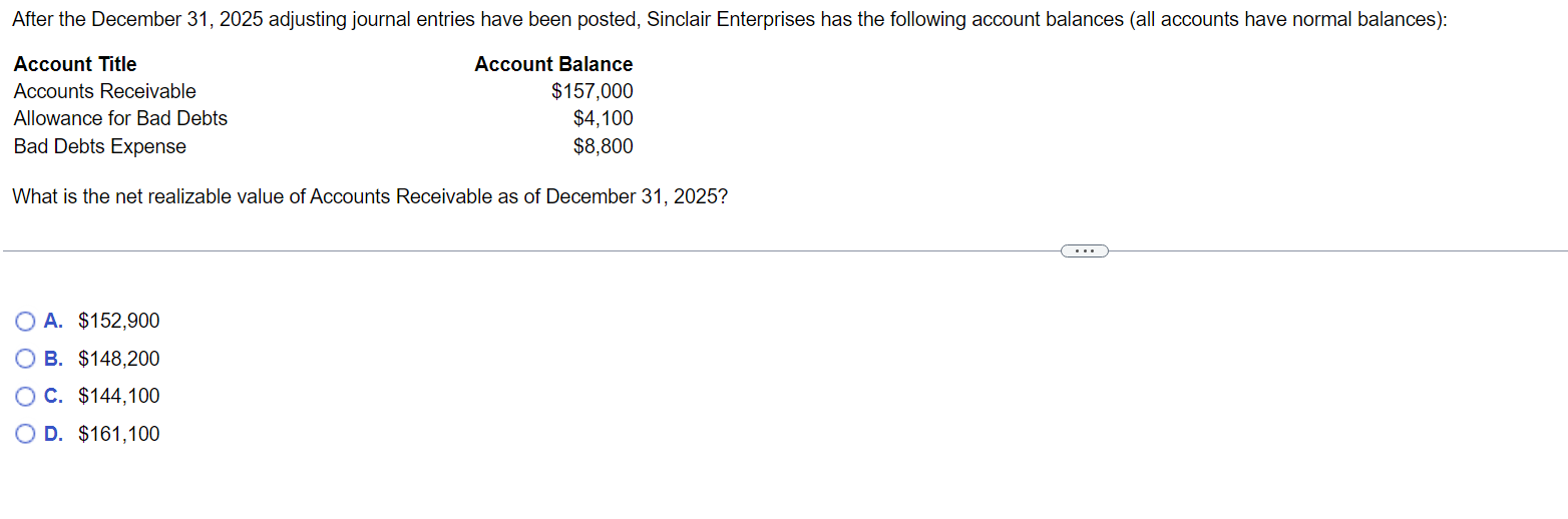 Solved After the December 31, 2025 adjusting journal entries 