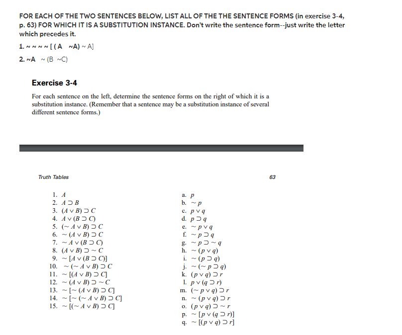 Solved FOR EACH OF THE TWO SENTENCES BELOW, LIST ALL OF THE | Chegg.com