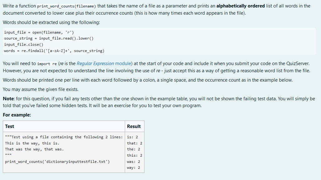 Solved Python 3 help please. I just need the code that goes | Chegg.com