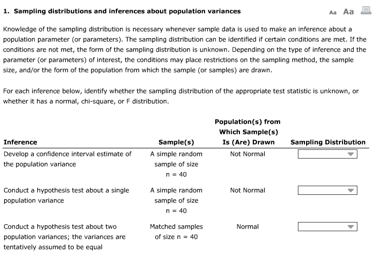 Solved 1 Sampling Distributions And Inferences About Chegg Solved 1 Sampling Distributions And Inferences About Chegg