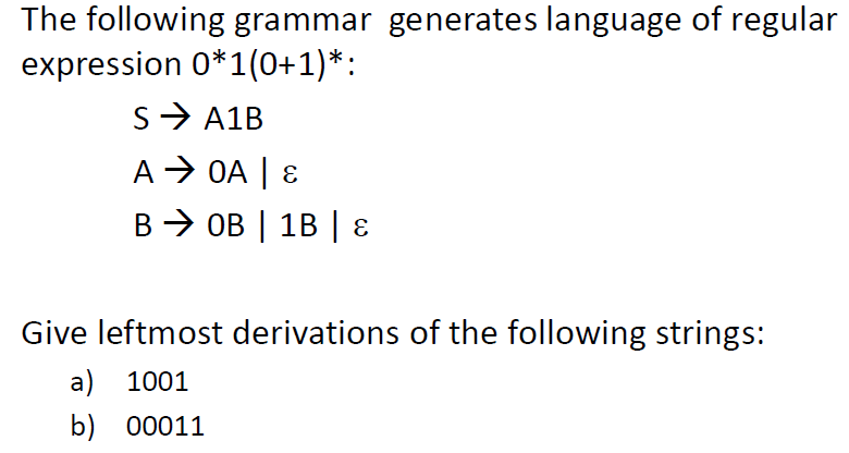 Solved The following grammar generates language of regular | Chegg.com