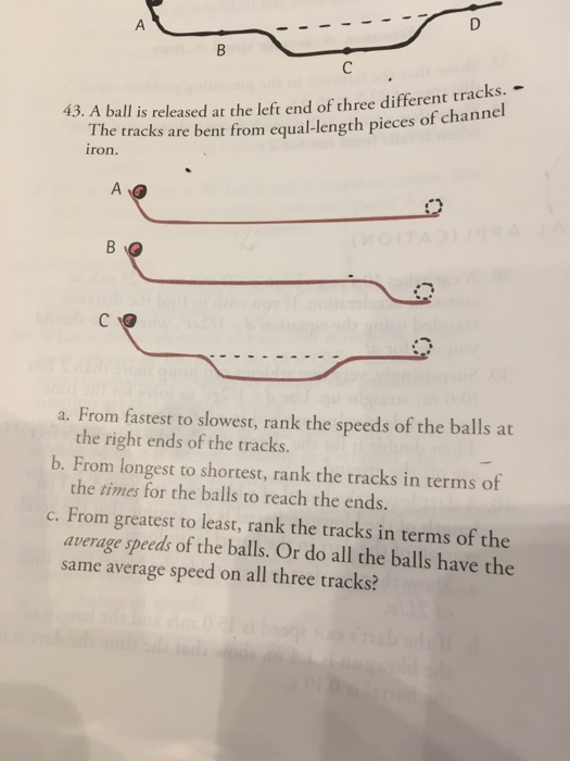 Solved A Ball Is Released At The Left End Of Three Different Chegg