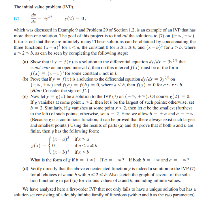 Solved The initial value problem (IVP), (7) | Chegg.com