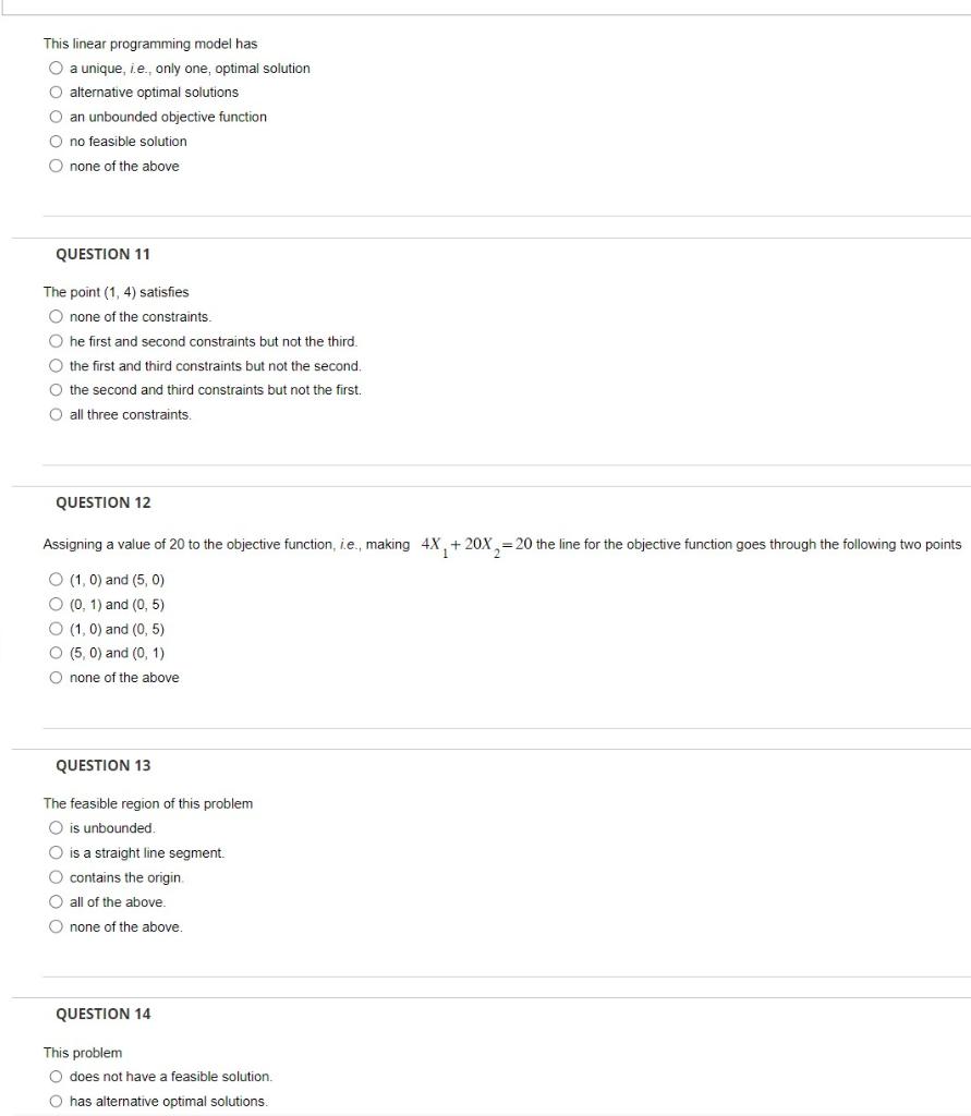 This linear programming model has a unique, i.e., | Chegg.com