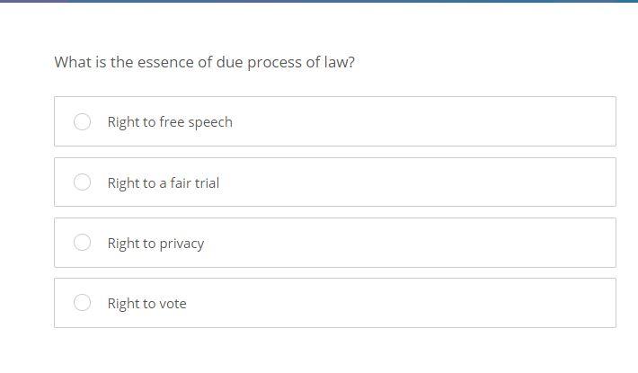 Solved What is the essence of due process of law? Right to | Chegg.com