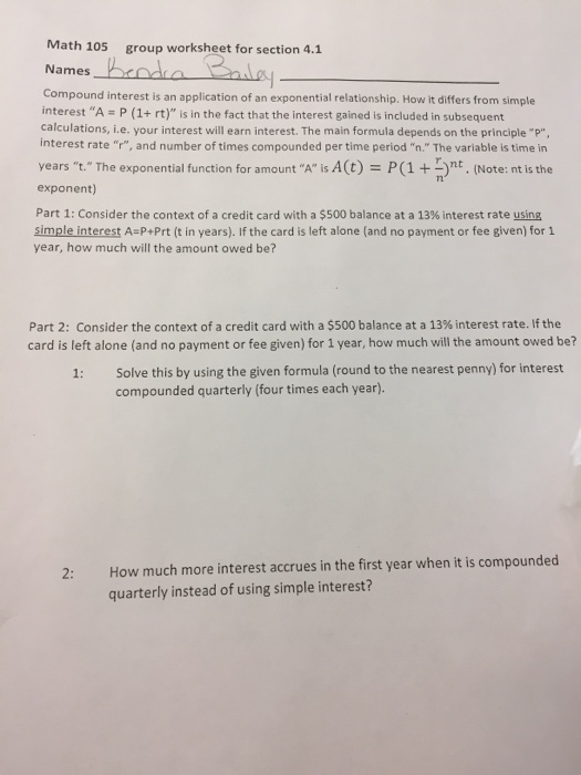 Solved: Math 105 Group Worksheet For Section 4.1 Names Hen... | Chegg.com