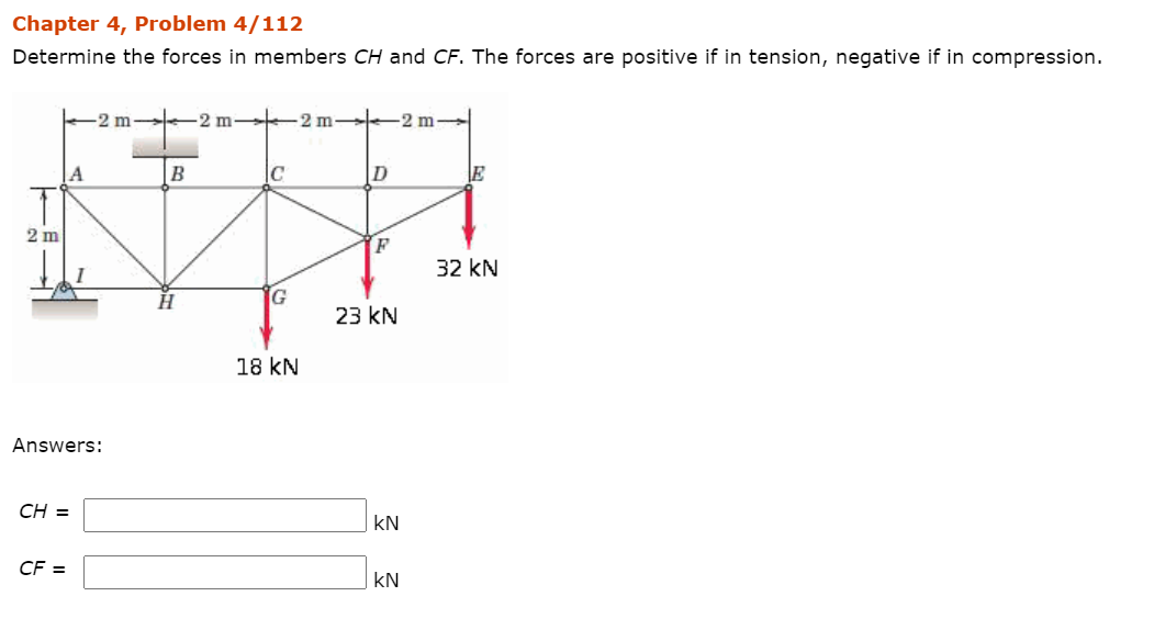 Solved Chapter 4, Problem 4/112 Determine the forces in | Chegg.com