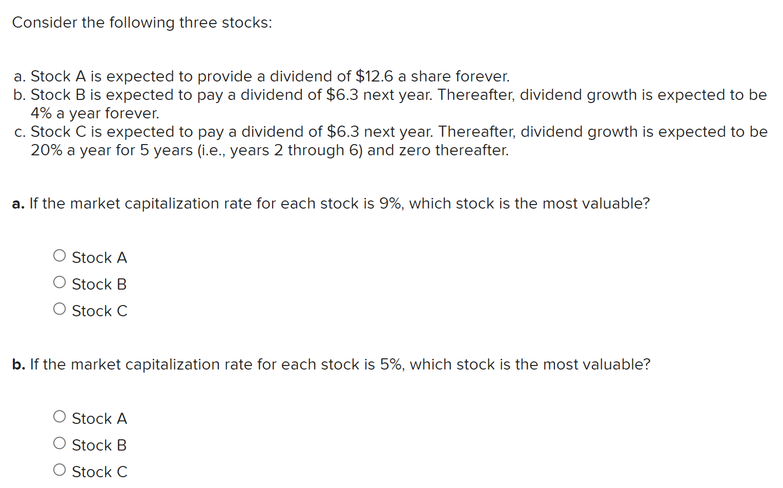 Solved Consider The Following Three Stocks: A. Stock A Is | Chegg.com