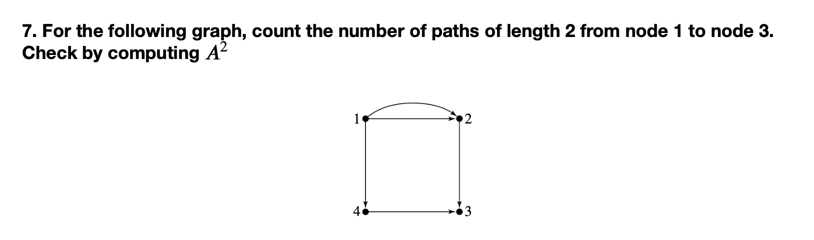Solved 7. For the following graph, count the number of paths | Chegg.com