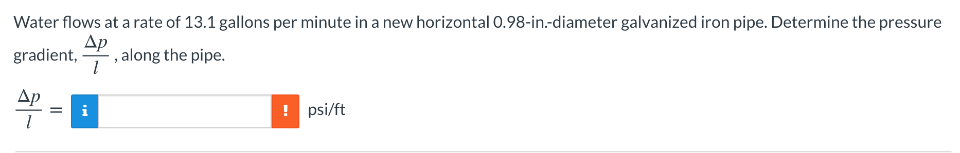 Solved Water flows at a rate of 13.1 gallons per minute in a | Chegg.com