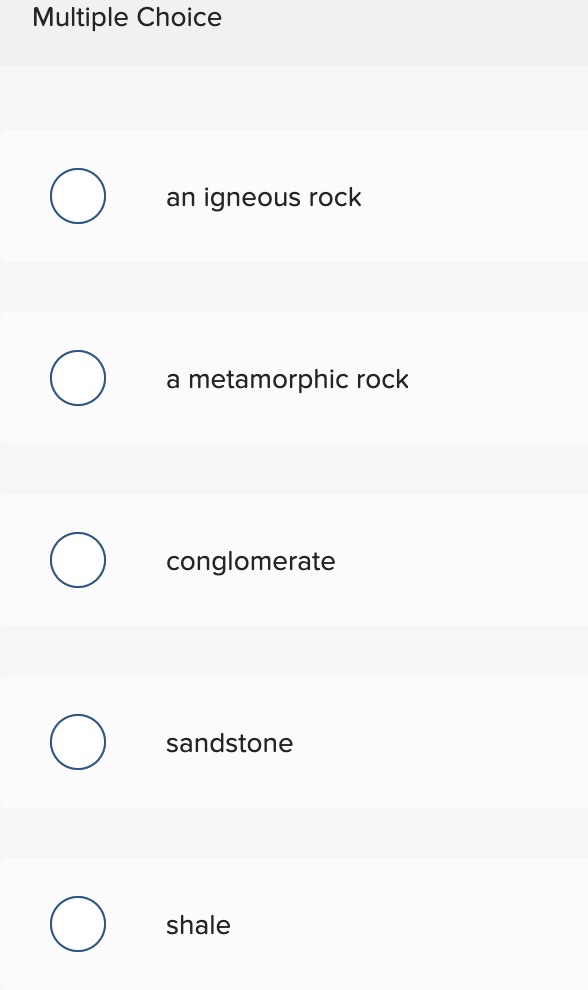 Solved What type of rock is shown in this photograph from