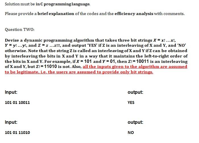 Solved Solution must be in C programming language. Please | Chegg.com