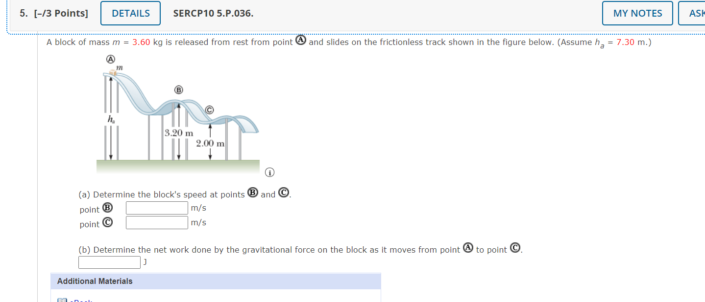 Solved 5. [-/3 Points] DETAILS SERCP10 5.P.036. MY NOTES ASK | Chegg.com