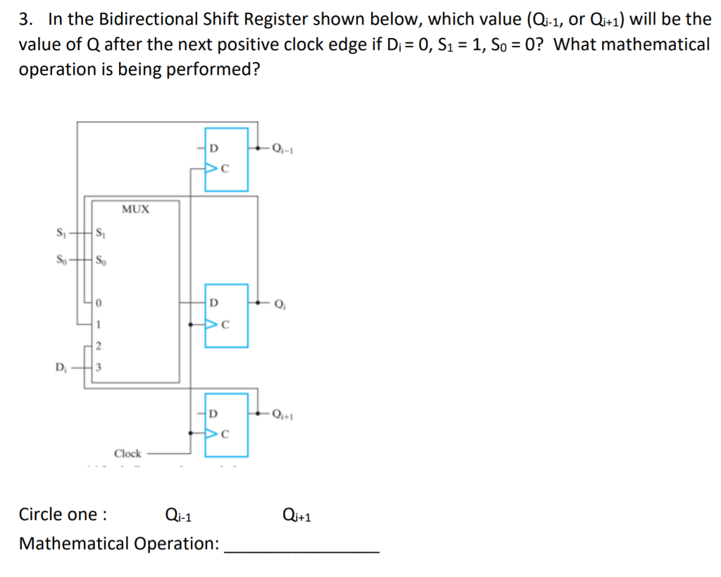 Solved 3. In the Bidirectional Shift Register shown below, | Chegg.com