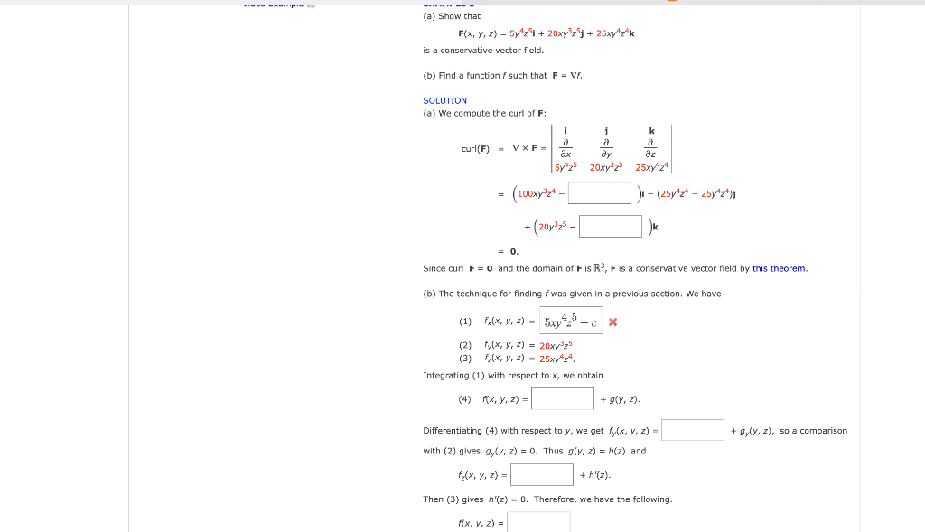 Solved (a) Show that F(x,y,z)=5y4z51+20xy3z5j+25xy4z4k is a | Chegg.com