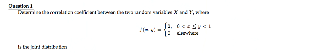 Solved Question 1 Determine the correlation coefficient | Chegg.com